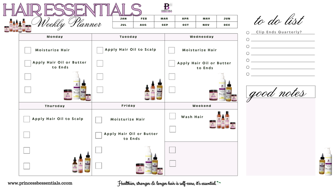 Weekly Hair Regimen Templates